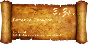 Beretka Zsombor névjegykártya